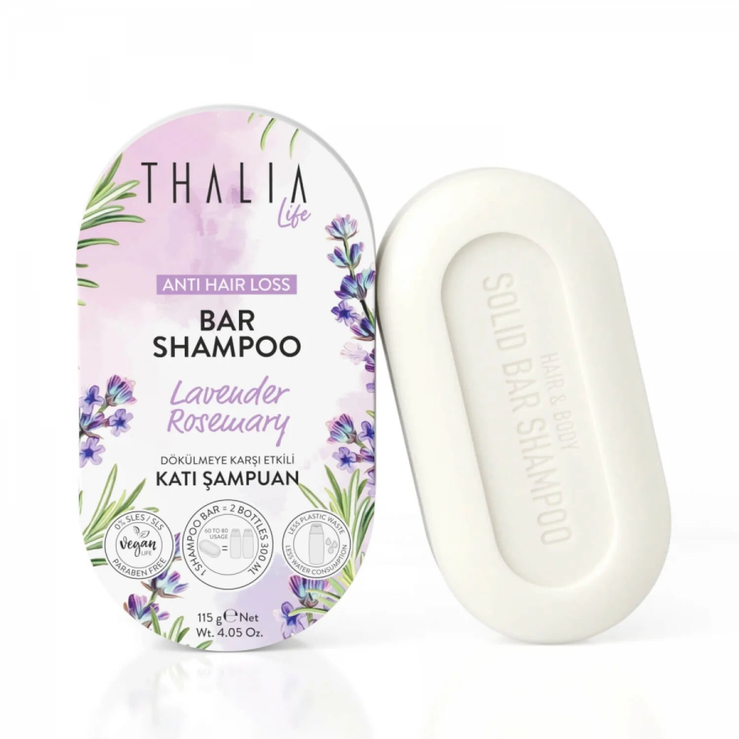 Thalia Anti-Hair Loss Lavender & Rosemary Bar Shampoo 115 gr